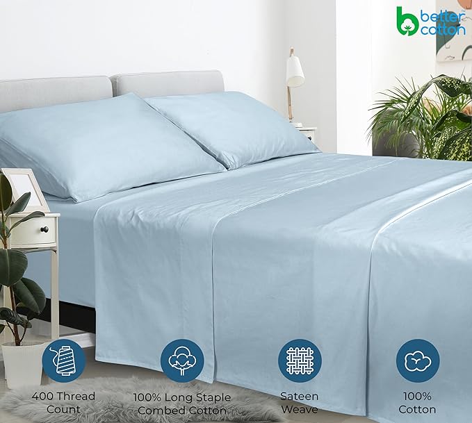 400 Thread Count 100% American Grown Cotton Flat Sheet - Image 7