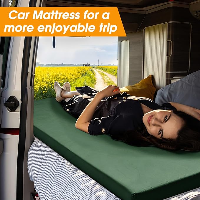 CYMULA Camping Cot Mattress 2in Memory Foam Sleeping Pad, Soft Warm Non-Slip - Image 8