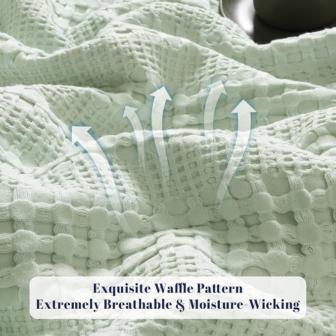PHF Cooling Waffle Blanket King Size, Lightweight 60% Rayon from Bamboo & 40% - Image 4