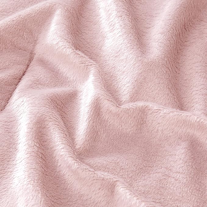 BEDELITE Fleece King Comforter Set -Super Soft & Warm Fluffy Pink Bedding - Image 9