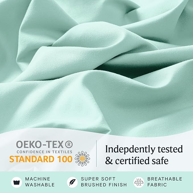 LuxClub 5 PC Sheet Set Bed Sheets Deep Pockets 16" Eco Friendly Wrinkle Free - Image 5