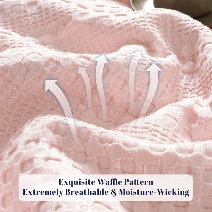 PHF Cooling Waffle Blanket Twin Size, Lightweight 60% Rayon from Bamboo & 40% - Image 4