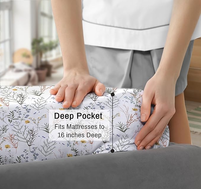 RUVANTI 100% Cotton Sheets – Full Size Percale Bedding, Cooling & Breathable - Image 6