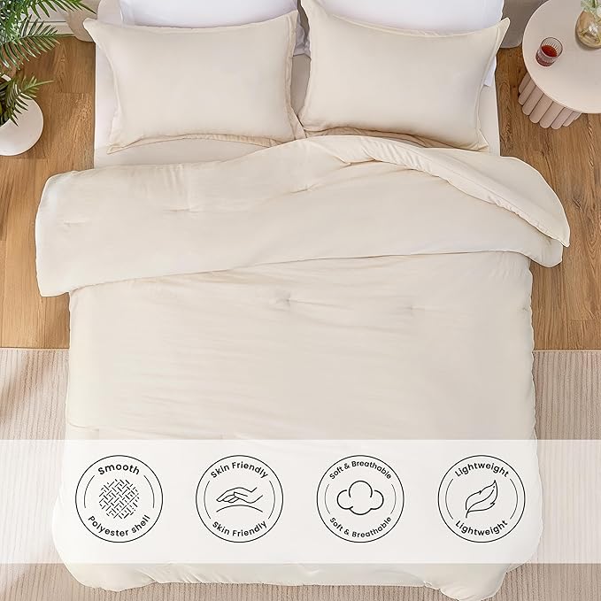 Love's cabin Beige Twin/Twin XL Comforter Set, 2-Piece Prewashed Bed Set - Image 3