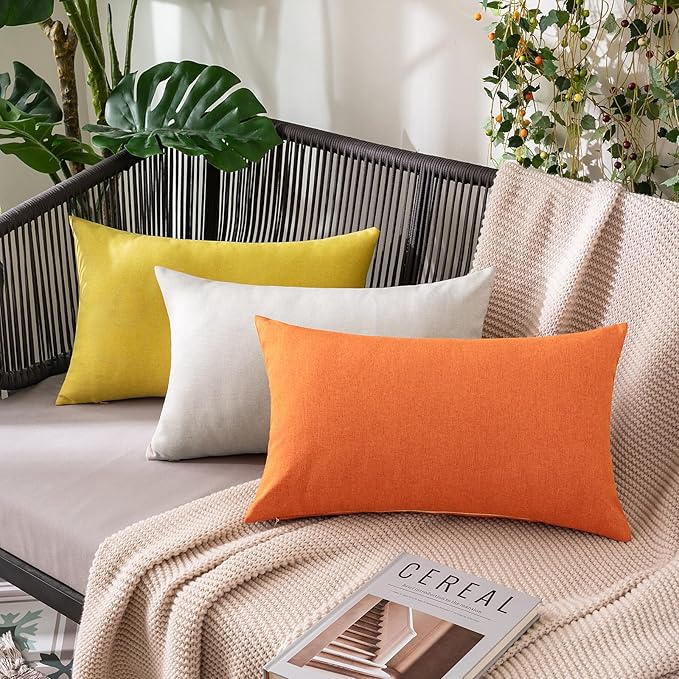 MIULEE Pack of 2 Decorative Outdoor Solid Waterproof Throw Pillow Covers Faux - Image 8