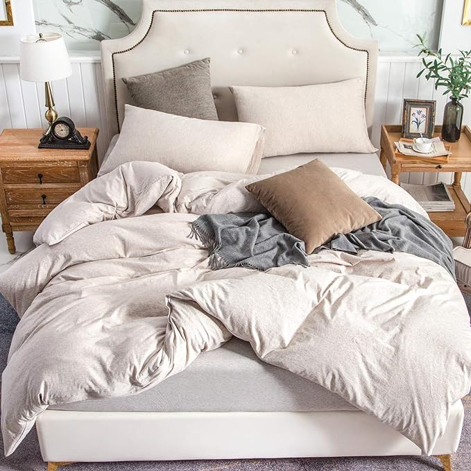 PURE ERA Jersey Knit Duvet Cover Set 100% T-Shirt Cotton Super Soft Comfy 3pc by PUREERA
