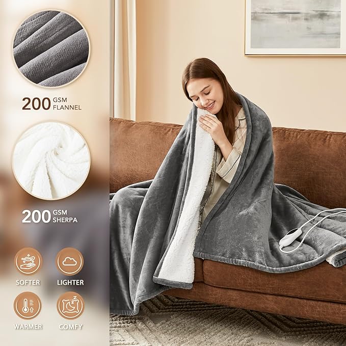 Homemate Electric Heated Blanket Twin Size - Image 3