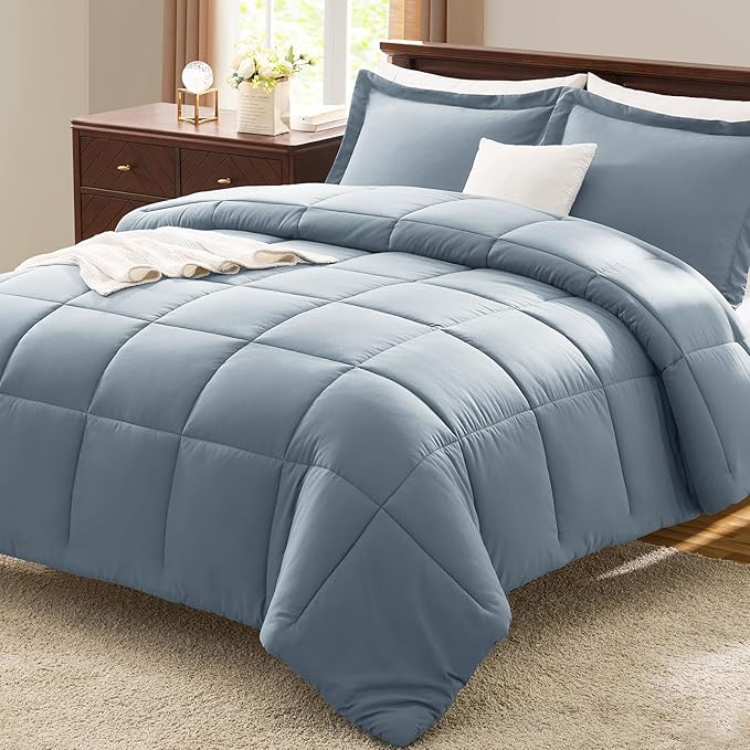 CozyLux Twin/Twin XL Comforter Set Grayish Blue by CozyLux