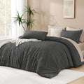 Andency Dark Grey California King Comforter Set, 3 Pieces Gray Boho Bedding Set by Andency