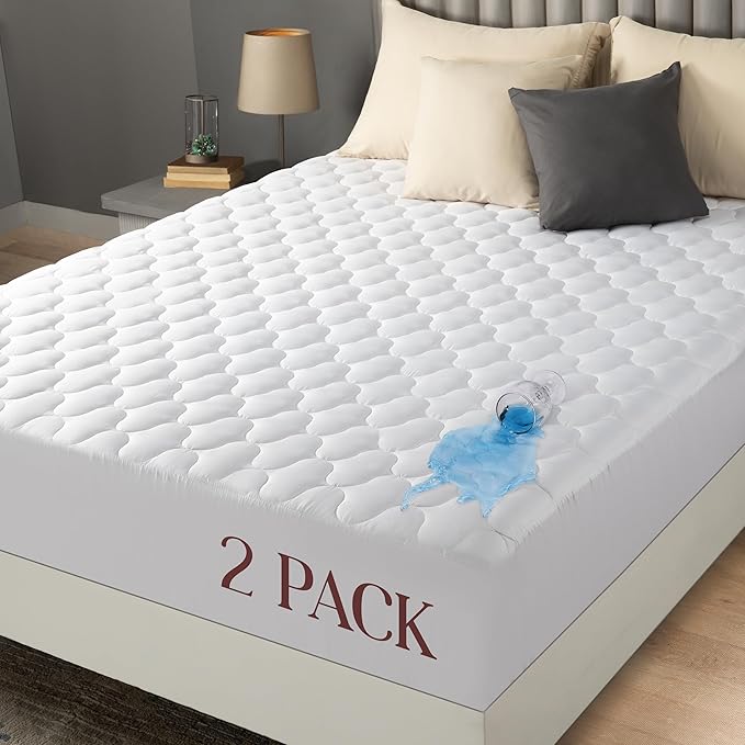 Utopia Bedding 2 Pack Waterproof Mattress Protector, Twin Mattress Pad by UTOPIABEDDING