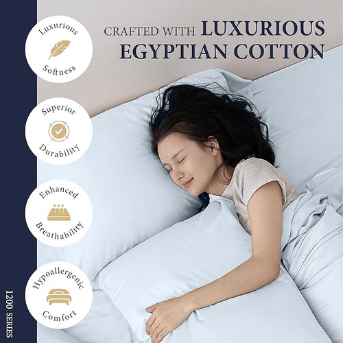 100% Egyptian Cotton King Size Sheets Set - Image 2