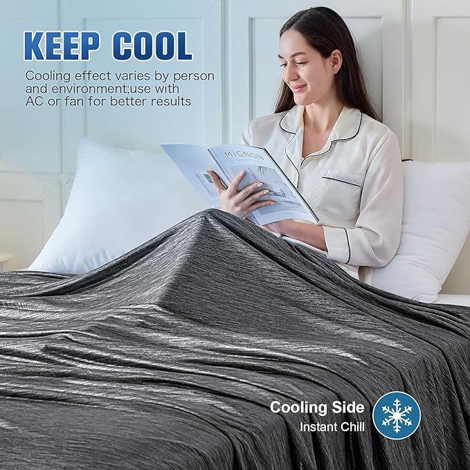 KMUSET Cooling Blanket Twin, Double Sided Summer Cooling Blankets - Image 5