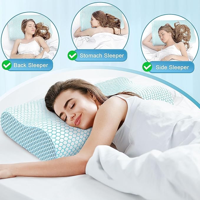 CloudBliss Memory Foam Pillow, Ergonomic Neck Contour Cervical Pillow - Image 7