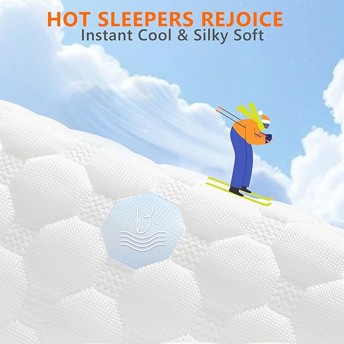 UYWO Cooling Pillows Standard Size Set of 2, Memory Foam Pillows - Image 5