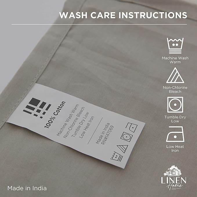 Linen Home 100% Cotton Percale 1 Flat Sheet, Queen Size - Image 4
