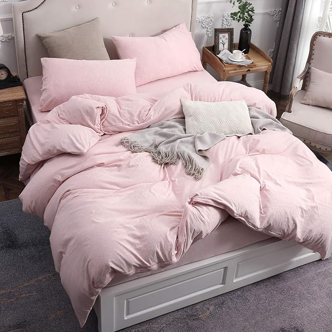 PURE ERA Jersey Knit Duvet Cover Set 100% T-Shirt Cotton Super Soft Comfy 3pc - Image 6