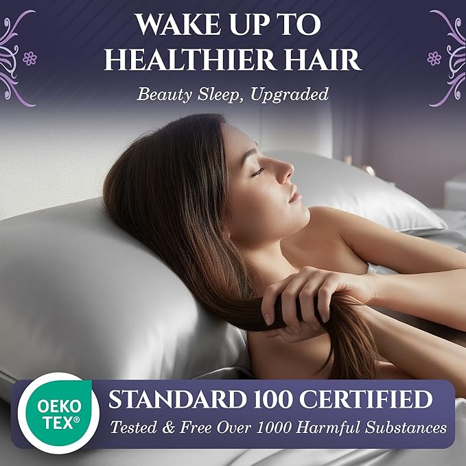 DECOLURE 100% Pure Mulberry Silk Pillow Case Queen Size – Highest Grade 30 - Image 3