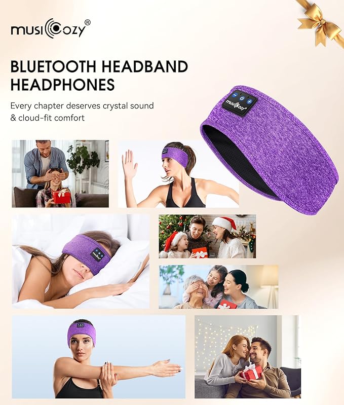 MUSICOZY Sleep Headphones Bluetooth 5.4 Headband, Wireless Earphones Music - Image 8
