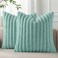 Pallene Faux Fur Plush Throw Pillow Covers 22x22 Set of 2, Luxury Soft Fluffy by PALLENE
