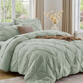 Sasttie California King Comforter Set, 7-Piece Bed in a Bag, Pintuck Bedding by SASTTIE
