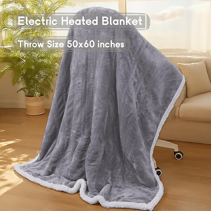 Heated Blanket Electric Throw Size 50''x60'' - Image 2