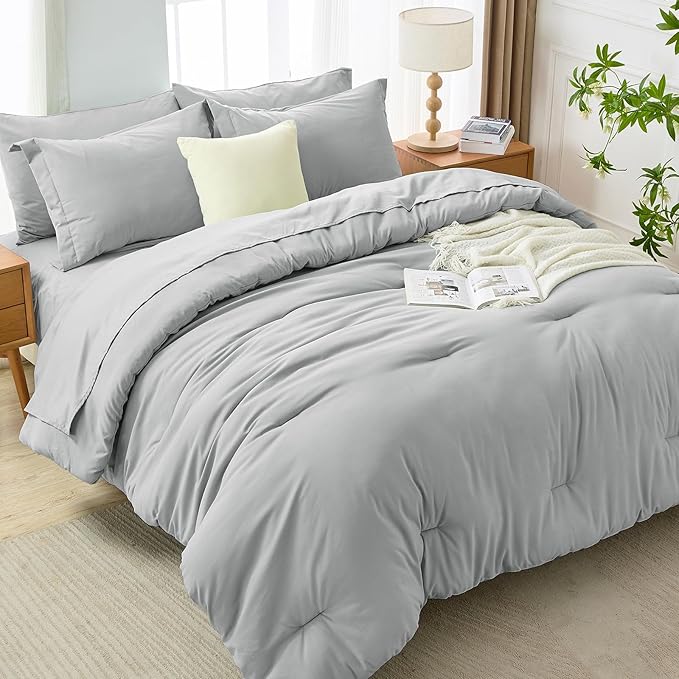 MUXHOMO 7 Pieces Queen Comforter Set, Soft Bed in a Bag Queen Size, All Season - Image 7