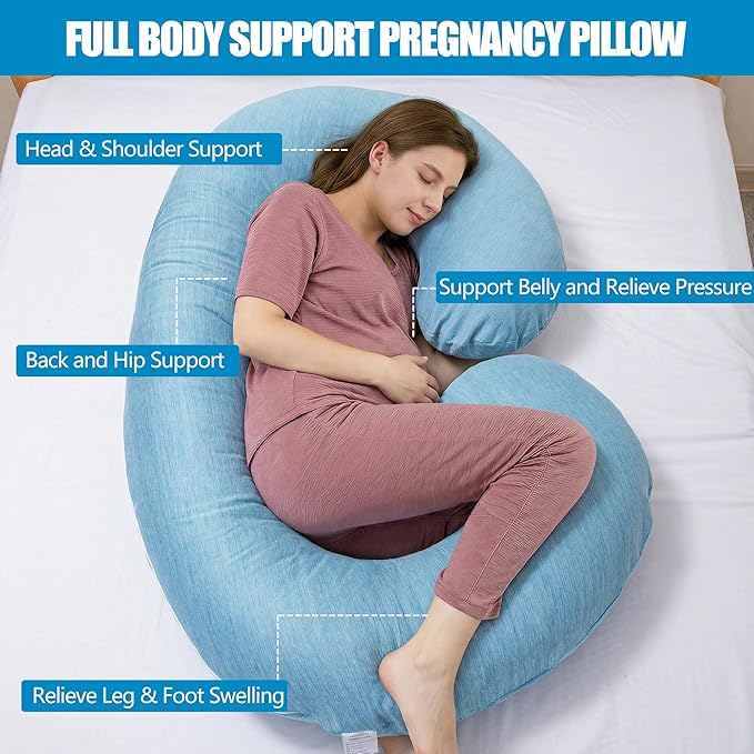 1 MIDDLE ONE Pregnancy Pillow, C Shaped Full Body Pillow - Image 3