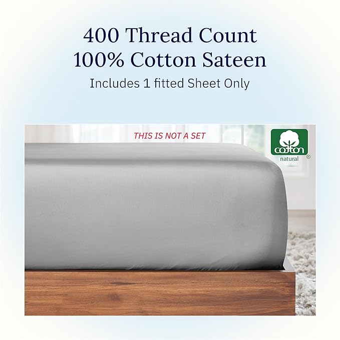 California Design Den King Size Fitted Sheets, Deep Pocket Soft 400 Thread - Image 3