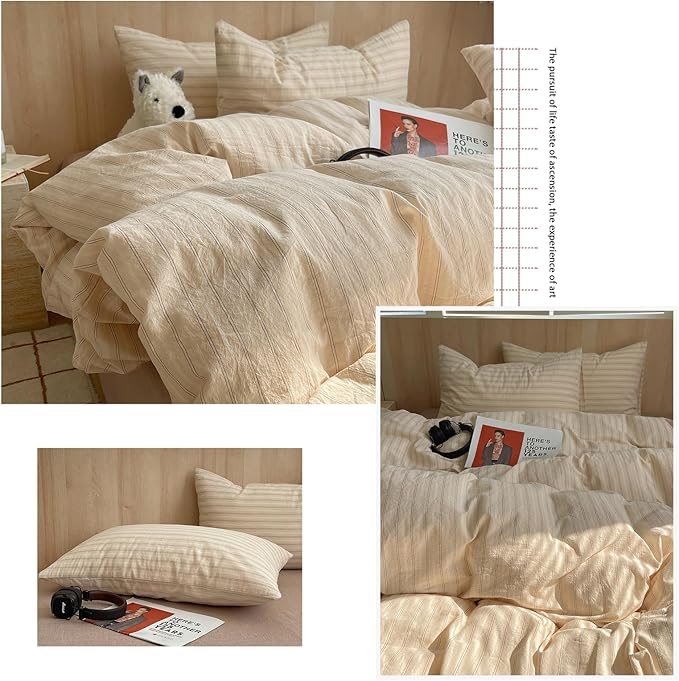 mixinni Retro Striped Duvet Cover Set King Size - Image 9