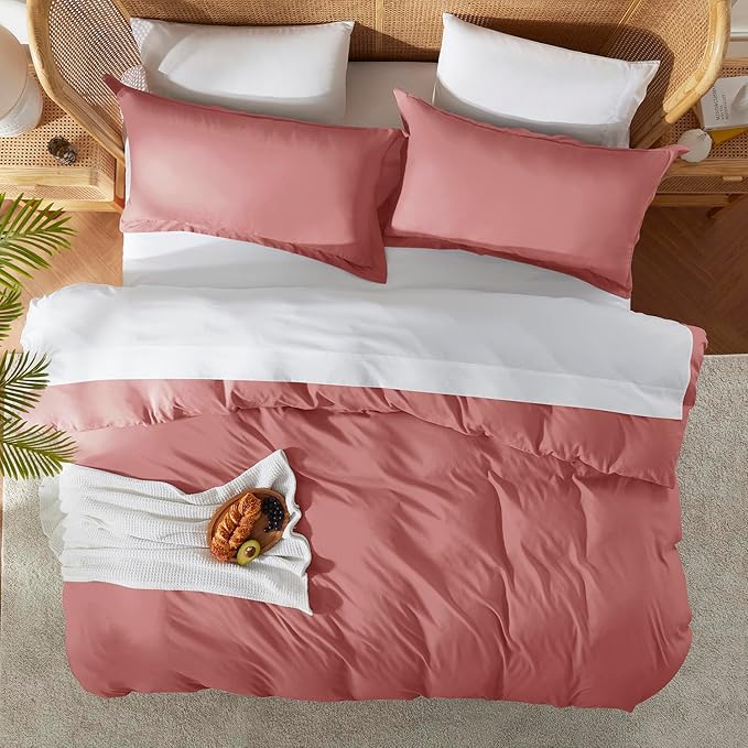 Nestl Pink Clay California King Duvet Cover Sets - Image 5