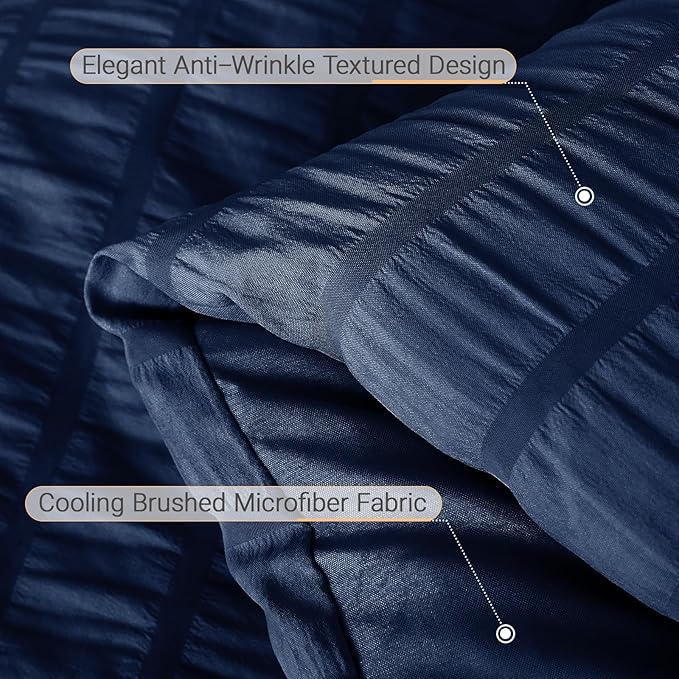 MUXHOMO 5 Pieces Twin Comforter Set, Seersucker Bed in a Bag Twin Size - Image 6