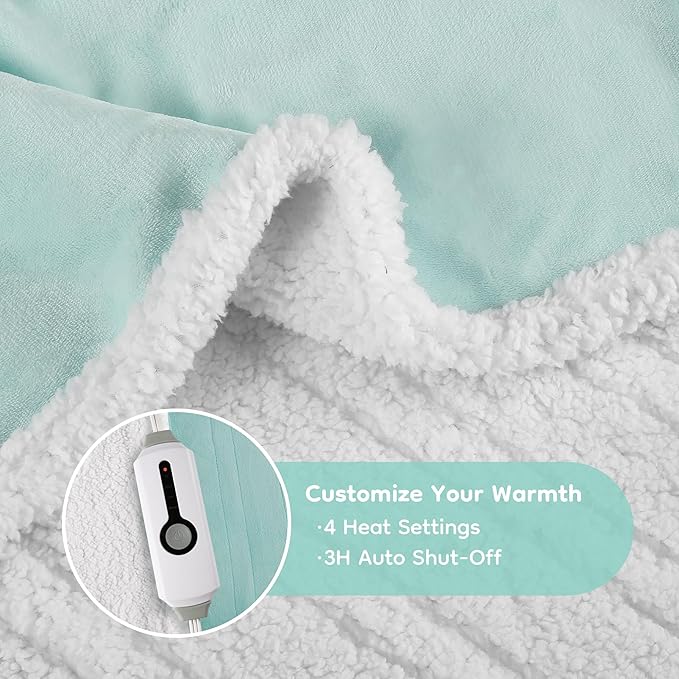LaffyLo Heated Throw Blanket 50 x 60, Fast Heating Electric Blanket, Dual-Sided - Image 3