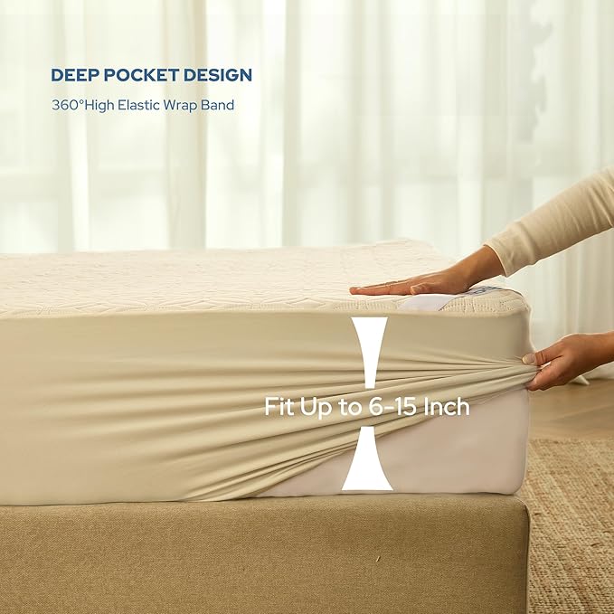 BEDLORE Waterproof Mattress Protector, Twin Size Mattress Pad - Image 4