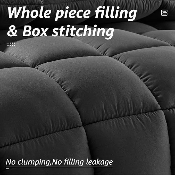 HYLEORY Queen Comforter, All Season Down Alternative Duvet Insert, Cooling - Image 2