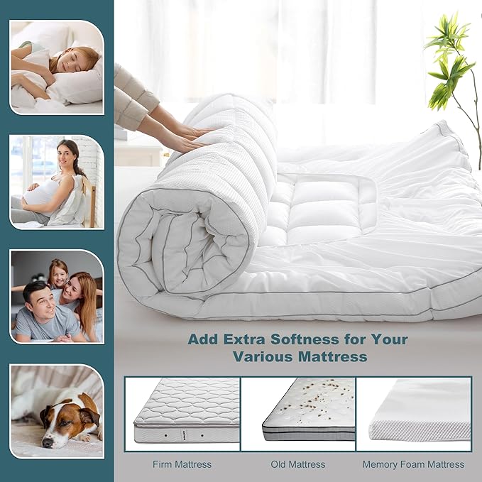 UNILIBRA King Size Mattress Pad Pillow Top Mattress Cover Padded - Image 5
