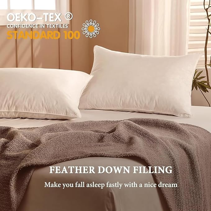 BHZ Goose Down Feather Pillows Queen Size - Image 4