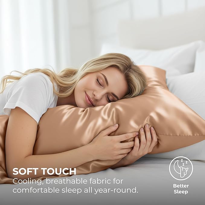 Pure Bedding Satin Pillowcase 2 Pack - Image 3