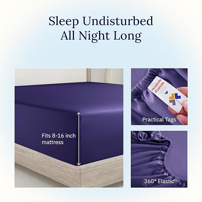 California Design Den Deep Pocket Full Size Fitted Sheet, Soft 400 Thread Count - Image 5