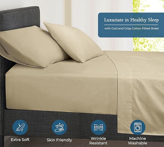 Royale Linens 400 Thread Count 100% American Grown Cotton Fitted Sheet King Size - Image 3