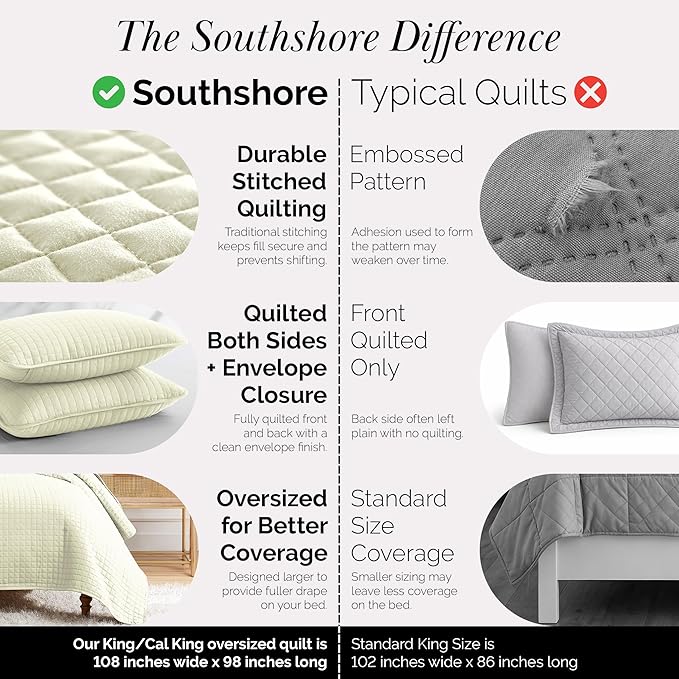 Southshore Fine Living, Inc. Oversized King Quilt Bedding Set, Soft Quilted - Image 5