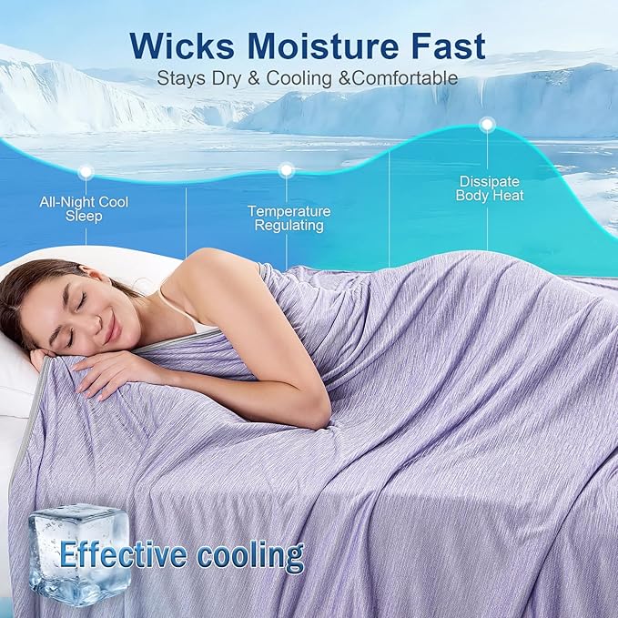 KMUSET Cooling Blanket Queen Size, Double Sided Summer Cooling Blankets - Image 4
