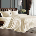 BEDELITE Satin Sheets Queen Size Bed Set, Luxury Soft Beige Silky Sheets by BEDELITE