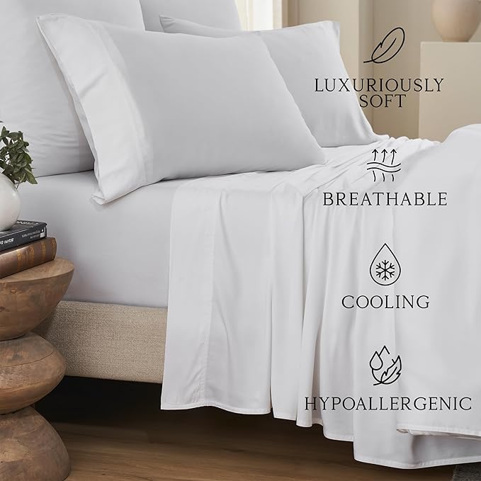 Karissa Mae Cooling Bamboo Viscose Standard Size Pillowcase Set | 100% - Image 2