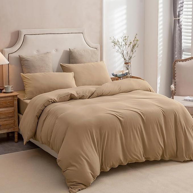 PURE ERA Jersey Knit Duvet Cover Set 100% T-Shirt Cotton Super Soft Comfy 2pc - Image 4