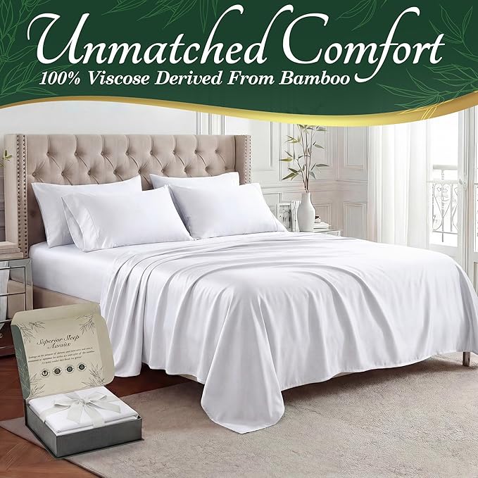 DECOLURE 100% Viscose Derived from Bamboo Sheets California King Size - Image 2
