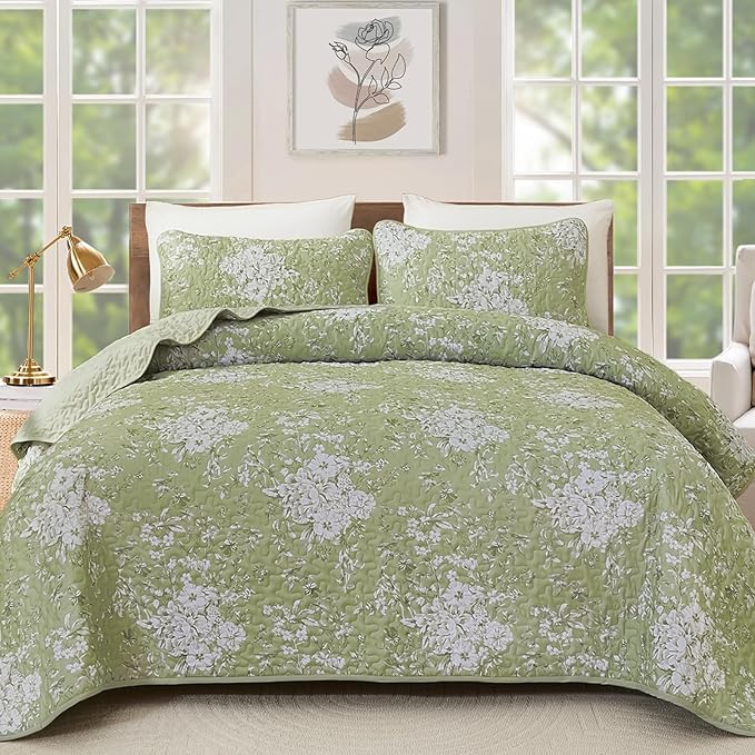 WONGS BEDDING Quilt King Size, Botanical Quilt by WONGSBEDDING