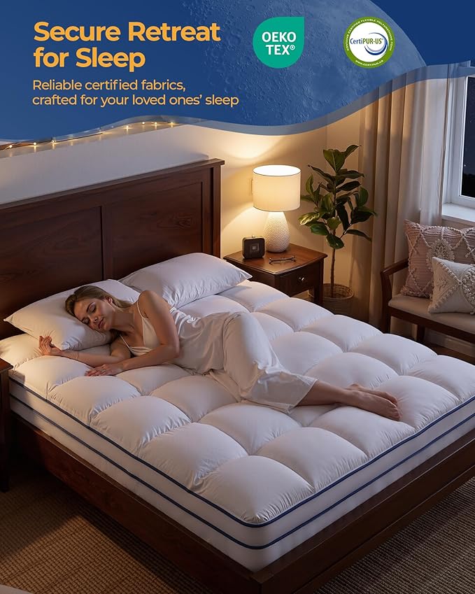 KAYFIA Cal King Mattress Topper, Extra Thick Mattress Pad Cover - Image 3