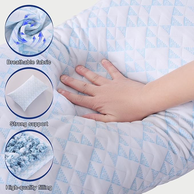 Memory Foam Pillows 2 Pack：Adjustable Loft Bed Pillows Queen Size Set of 2 - Image 4