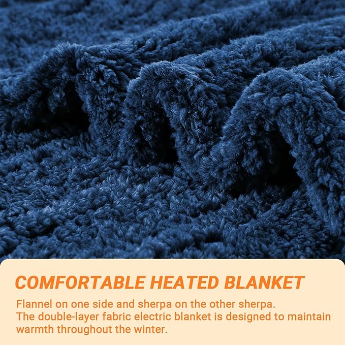 Heated Blanket Heated Twin, Electric Blanket 62"x84" Heating Blanket - Image 4