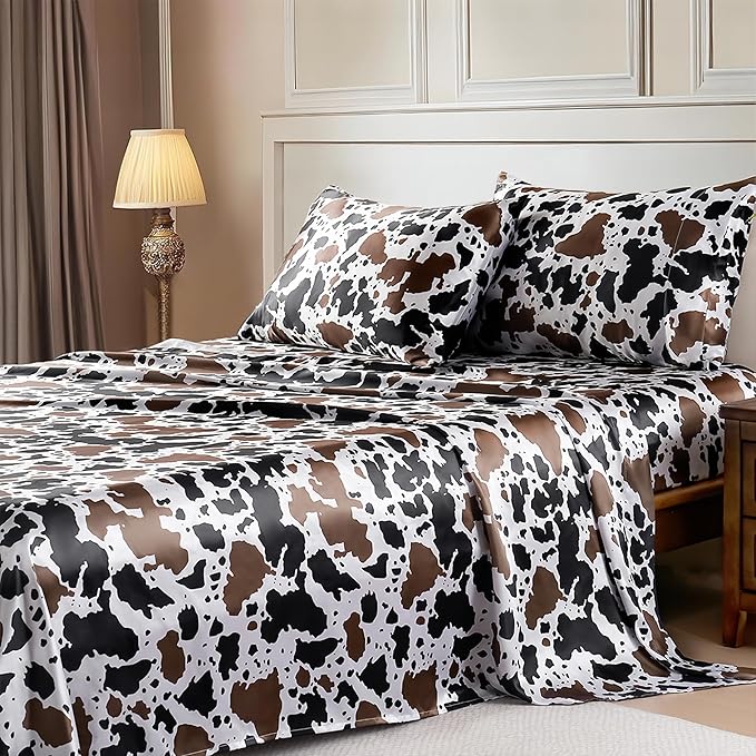 MR&HM Satin Sheets with Elastic Corner Straps, Twin Size 3-Piece Silky Bedding by MRHM